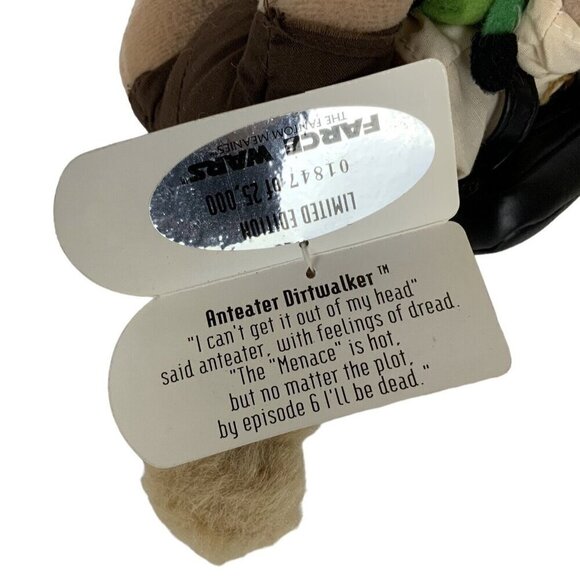 Farce Wars The Fantom Meanies Anteater Dirtwalker Bean Plush Toy with Tag 90s - Picture 3 of 3
